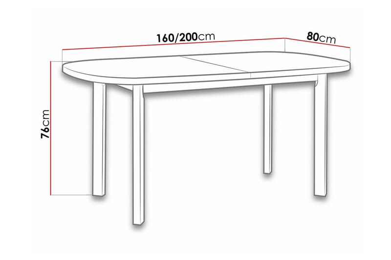 Patrickswell Spisebord 80 cm - Hvid - Møbler - Bord - Spisebord & kjøkkenbord