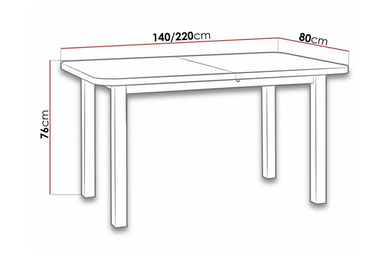 Patrickswell Spisebord 80 cm - Hvid - Møbler - Bord - Spisebord & kjøkkenbord