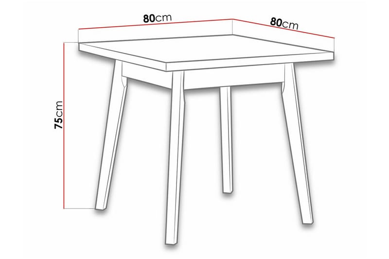 Patrickswell Spisebord 80 cm - Hvid - Møbler - Bord - Spisebord & kjøkkenbord