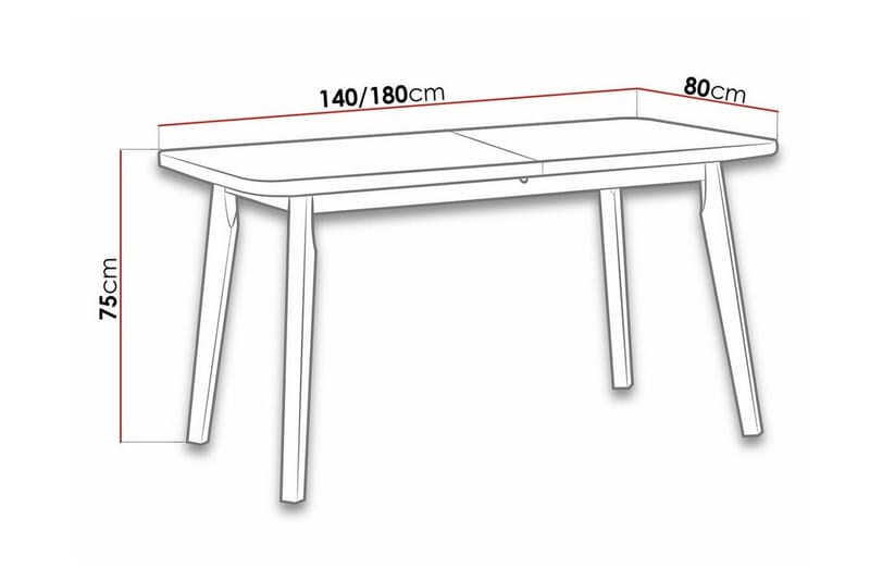 Patrickswell Spisebord 80 cm - Hvid - Møbler - Bord - Spisebord & kjøkkenbord