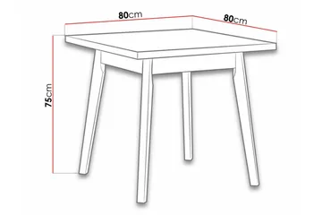 Patrickswell Uttrekkbart Kvadratisk Spisebord 80 cm i Tre med Eikeutseende - Hvit - Møbler - Bord - Spisebord & kjøkkenbord