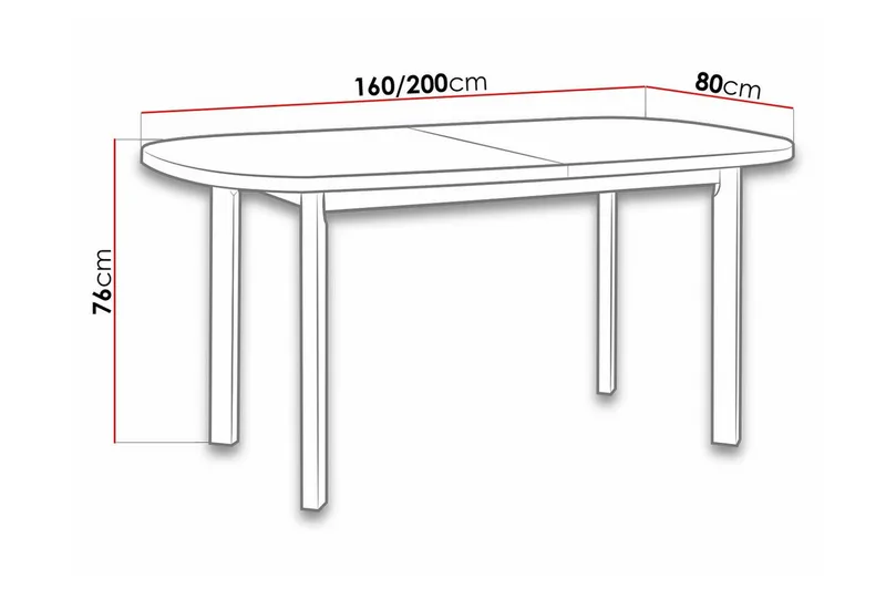 Patrickswell Uttrekkbart Ovalt Spisebord 160 cm i Tre - Hvit - Møbler - Bord - Spisebord & kjøkkenbord