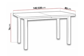 Patrickswell Uttrekkbart Rektangulært Spisebord 140 cm i Tre - Hvit - Møbler - Bord - Spisebord & kjøkkenbord