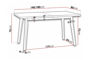 Patrickswell Uttrekkbart Rektangulært Spisebord 140 cm i Tre - Hvit - Møbler - Bord - Spisebord & kjøkkenbord