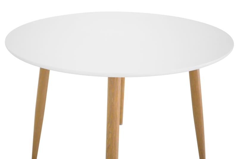 Pelle Spisebord 100 cm Rundt - Hvit - Spisebord & kjøkkenbord