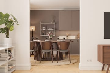 Peyra Ovalt Spisebord 200 cm for 6 personer Kjøkkenbord Massiv Valnøtt - Mørkebrunt / Tre - Møbler - Bord - Spisebord & kjøkkenbord