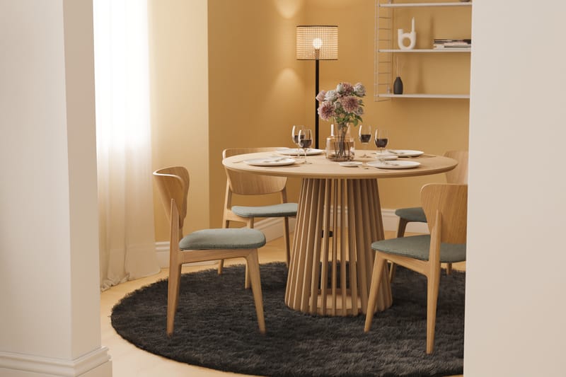 Peyra Spisebord 120 cm Rundt Eik - Natur - Spisebord & kjøkkenbord