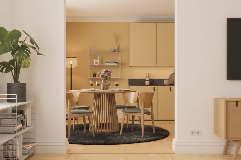 Peyra Spisebord 120 cm Rundt Eik - Natur - Møbler - Bord - Spisebord & kjøkkenbord