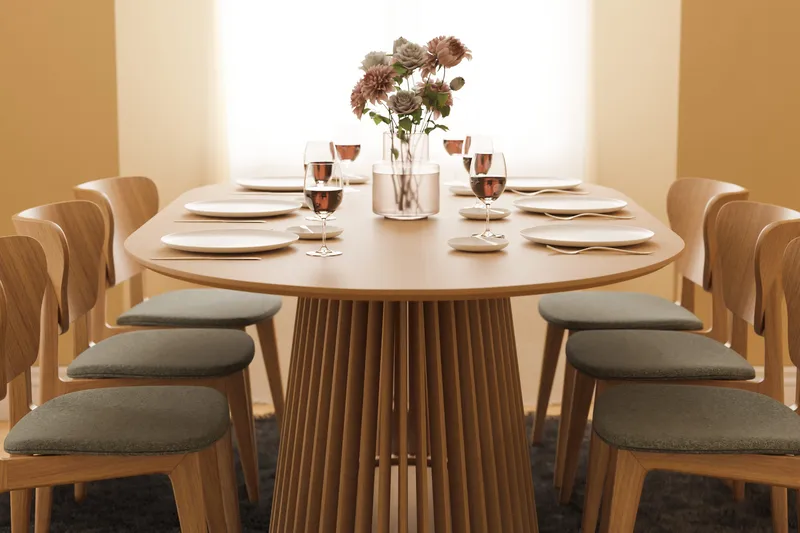 Peyra Spisebord 200 cm Ovalt Eik - Natur - Møbler - Bord - Spisebord & kjøkkenbord