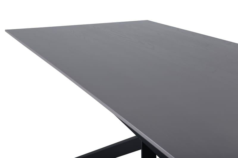 Piazza Rektangulært Spisebord 190 cm i Tre med Valnøtt- og Metallutseende - Svart - Møbler - Bord - Spisebord & kjøkkenbord