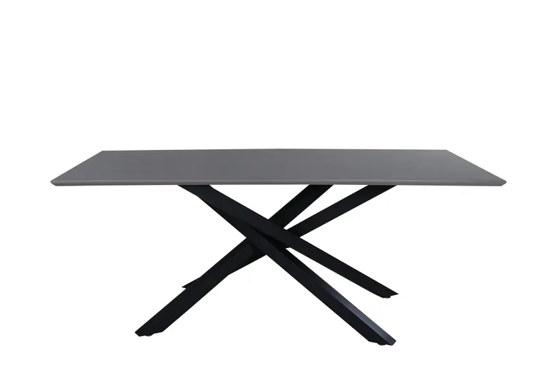 Piazza Rektangulært Spisebord 190 cm i Tre med Valnøtt- og Metallutseende, Svart