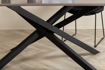 Piazza Rektangulært Spisebord 190 cm i Tre med Valnøtt- og Metallutseende - Svart - Møbler - Bord - Spisebord & kjøkkenbord