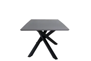 Piazza Rektangulært Spisebord 190 cm i Tre med Valnøtt- og Metallutseende - Svart - Møbler - Bord - Spisebord & kjøkkenbord