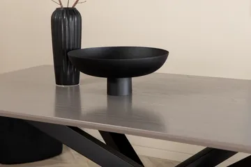 Piazza Rektangulært Spisebord 190 cm i Tre med Valnøtt- og Metallutseende - Svart - Møbler - Bord - Spisebord & kjøkkenbord