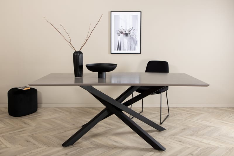 Piazza Spisebord 190 cm - Grå/Sort - Møbler - Bord - Spisebord & kjøkkenbord