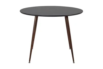 Plaza Rundt Spisebord 100 cm med Valnøtteffekt - Brun|Sort - Møbler - Bord - Spisebord & kjøkkenbord