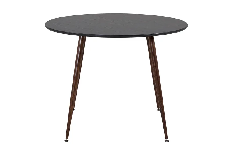Plaza Rundt Spisebord 100 cm med Valnøtteffekt, Brun|Sort
