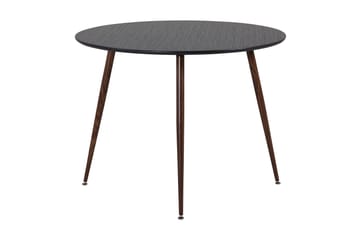 Plaza Rundt Spisebord 100 cm med Valnøtteffekt - Brun|Svart - Møbler - Bord - Spisebord & kjøkkenbord
