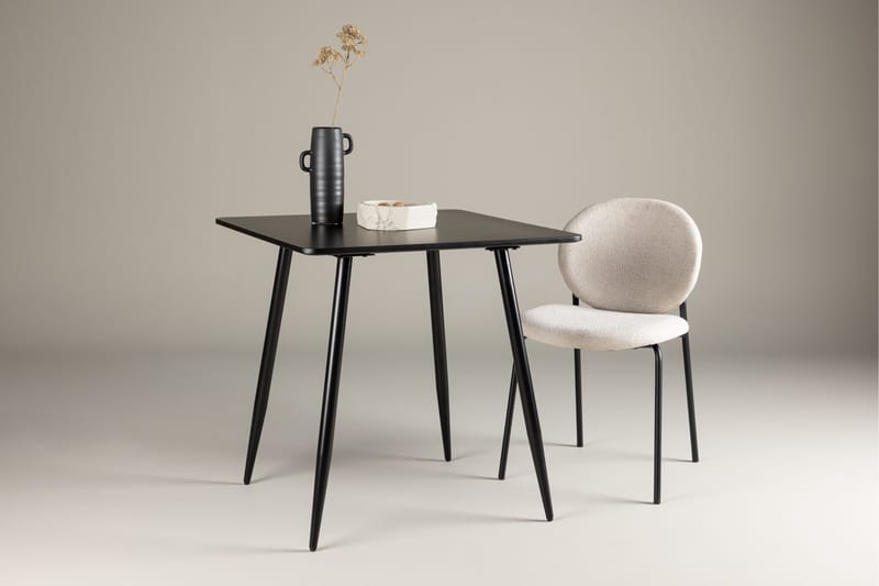 Polar Lite Kvadratisk Spisebord 75 cm i Tre med Metallutseende - Svart - Møbler - Bord - Spisebord & kjøkkenbord