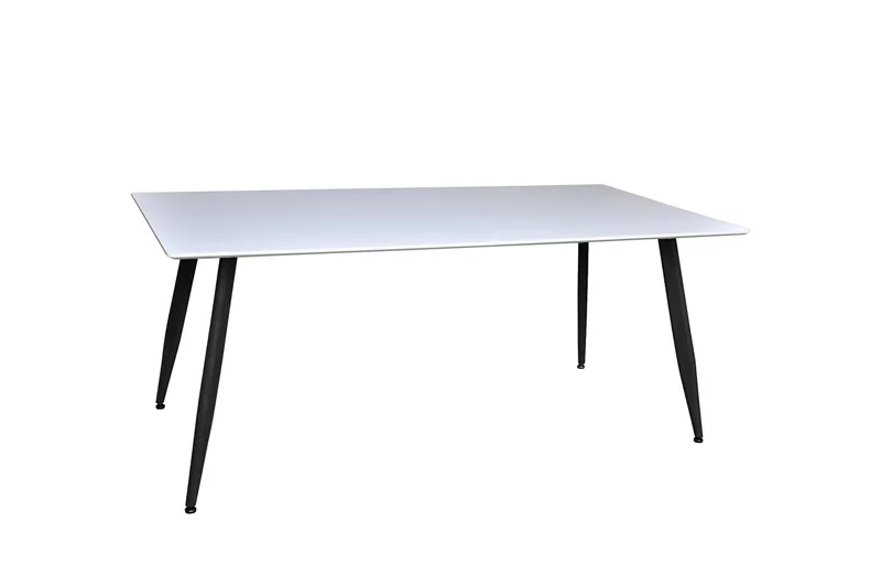 Polar Rektangulært Spisebord 180 cm i Tre med Metallutseende, Hvit