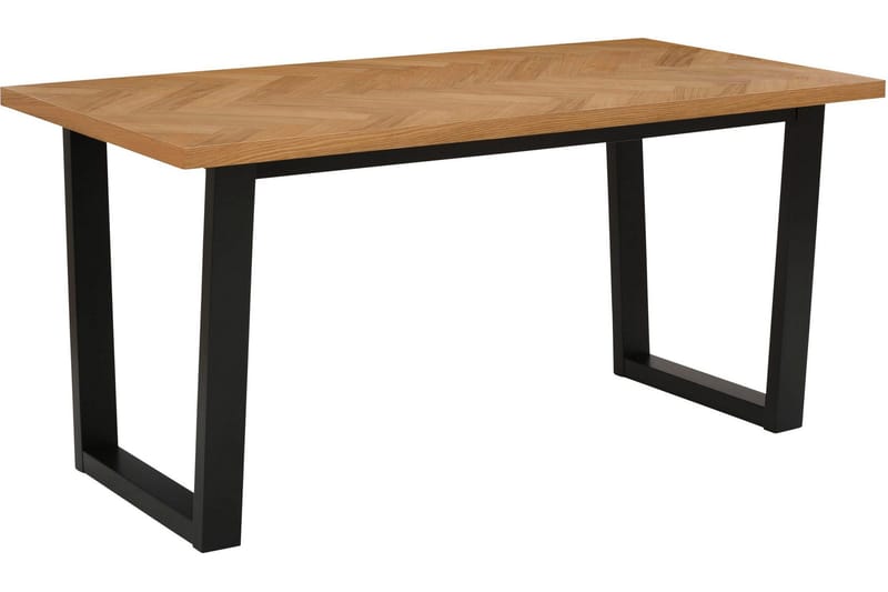 Pozzo Rektangulært Spisebord 140 cm i Tre med Metallben, Brun|Svart
