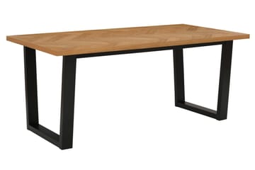 Pozzo Rektangulært Spisebord 180 cm med Tre- og Eikeutseende - Brun|Svart - Møbler - Bord - Spisebord & kjøkkenbord