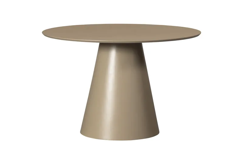 Prinka Rundt Spisebord 120 cm med Metalllook, Beige