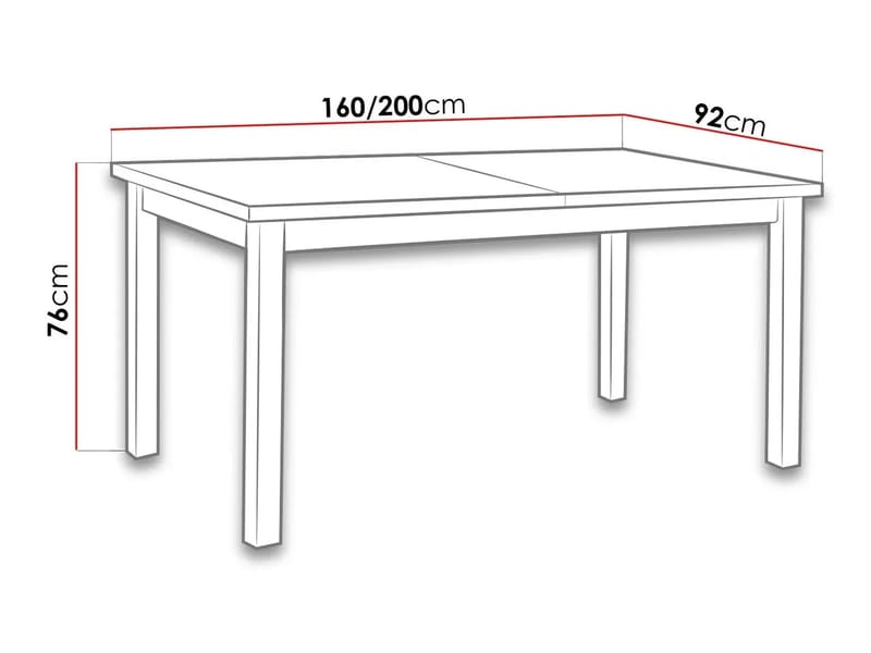 Puente Uttrekkbart Rektangulært Spisebord 160 cm i Tre med Eketreutseende - Lysebrun - Møbler - Bord - Spisebord & kjøkkenbord