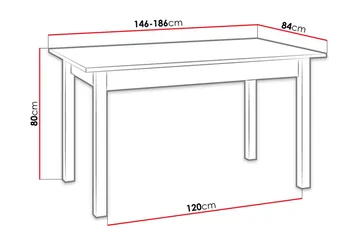 Quant Bord 84x140 cm - Eik/Svart - Møbler - Bord - Spisebord & kjøkkenbord
