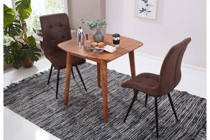 Raengel Kvadratisk Spisebord 80 cm i Tre med Valnøttutseende - Brun - Møbler - Bord - Spisebord & kjøkkenbord
