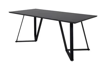 Rajadell Rektangulært Spisebord 180 cm med Mørkt Tre- og Metallutseende - Svart - Møbler - Bord - Spisebord & kjøkkenbord