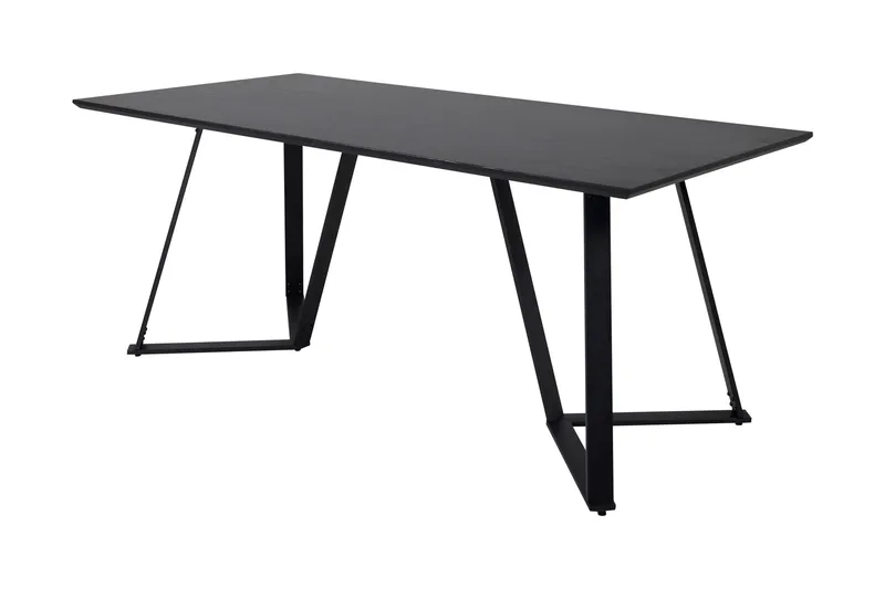 Rajadell Rektangulært Spisebord 180 cm med Mørkt Tre- og Metallutseende - Svart - Møbler - Bord - Spisebord & kjøkkenbord