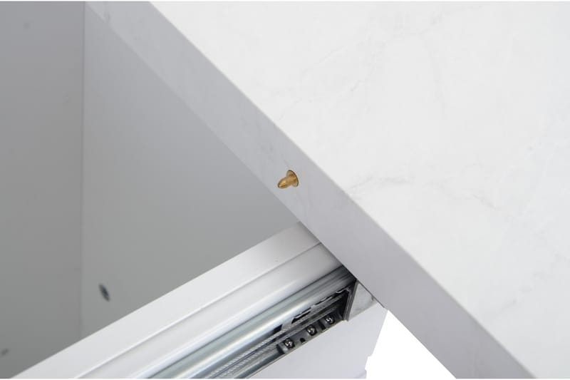 Ratliff Spisebord 120 cm Forlengningsbart - Marmor/Hvit - Møbler - Bord - Spisebord & kjøkkenbord