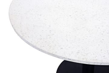 Razzia Rundt Spisebord 106 cm med Marmorplate, Terrazzo- og Metallutseende - Hvit|Svart - Møbler - Bord - Spisebord & kjøkkenbord