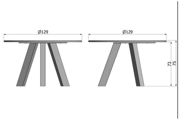 Reba Spisebord 129 cm Rund - Mørkebrun - Møbler - Bord - Spisebord & kjøkkenbord