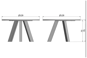 Reba Spisebord 129 cm Rund - Mørkebrun - Møbler - Bord - Spisebord & kjøkkenbord