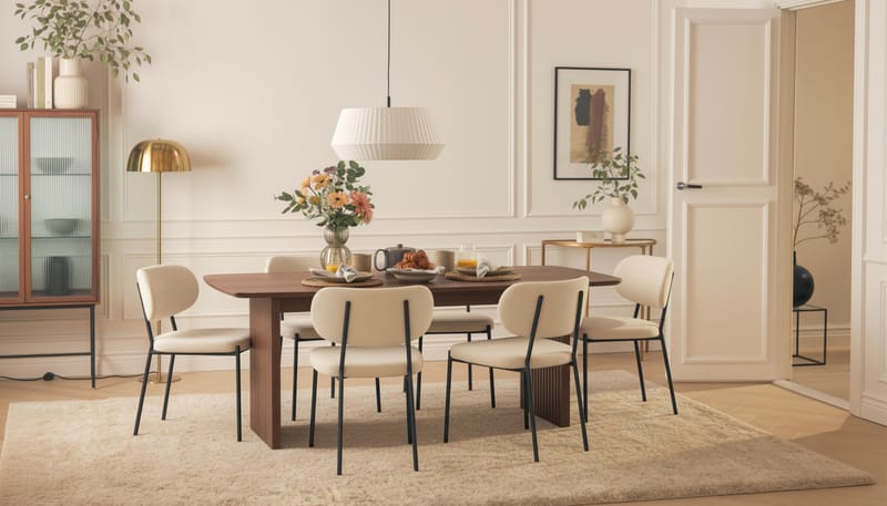 Richeto Spisebord Røkt Eik 240 cm - Brun / Ribbet - Møbler - Bord - Spisebord & kjøkkenbord