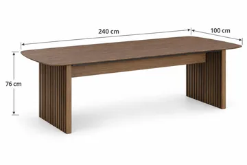 Richeto spisebord røkt eik 240 cm - Brun/ribbet - Møbler - Bord - Spisebord & kjøkkenbord