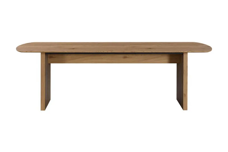 Richeto Stort Ribbet Spisebord 240x100 cm med Tre- og Eikutseende - Natur - Møbler - Bord - Spisebord & kjøkkenbord