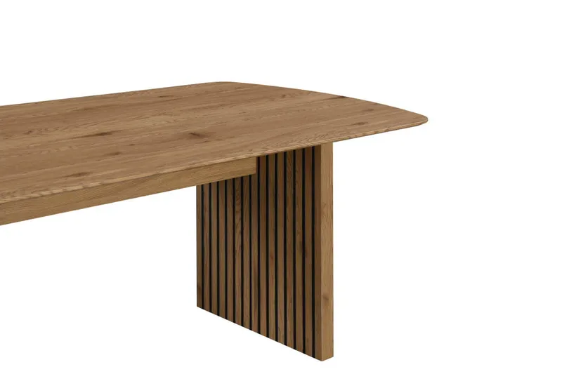 Richeto Stort Ribbet Spisebord 240x100 cm med Tre- og Eikutseende - Natur - Møbler - Bord - Spisebord & kjøkkenbord