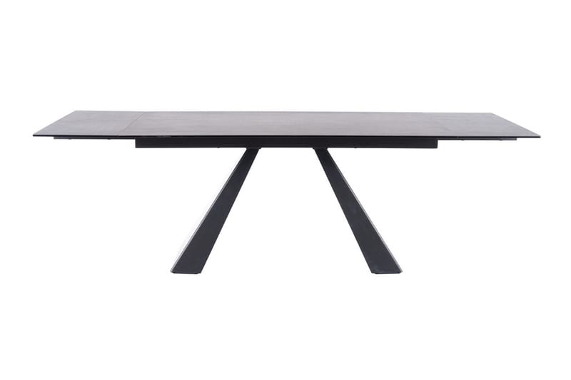 Riez Forlengningsbart Spisebord 160 cm Betonglook - Glass/Betonggrå/Mattsvart - Møbler - Bord - Spisebord & kjøkkenbord