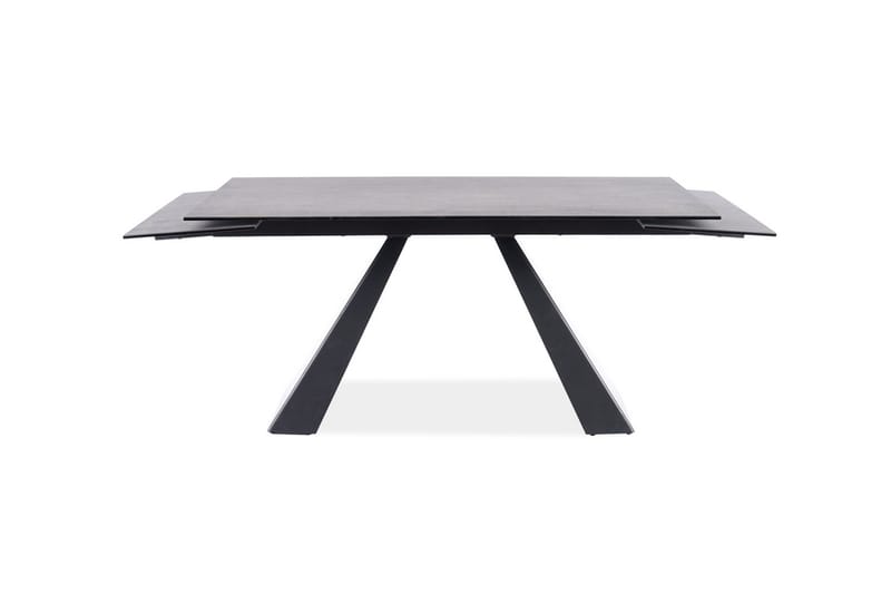 Riez Forlengningsbart Spisebord 160 cm Betonglook - Glass/Betonggrå/Mattsvart - Møbler - Bord - Spisebord & kjøkkenbord