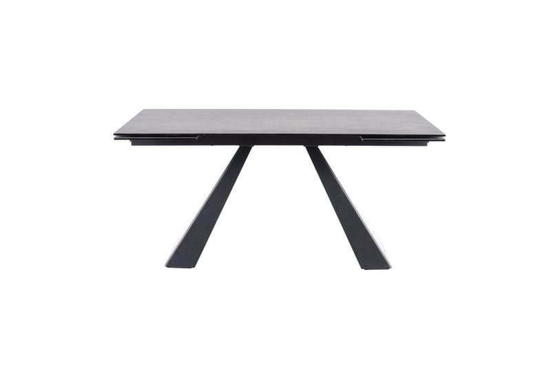 Riez Forlengningsbart Spisebord 160 cm Betonglook - Glass/Betonggrå/Mattsvart - Møbler - Bord - Spisebord & kjøkkenbord