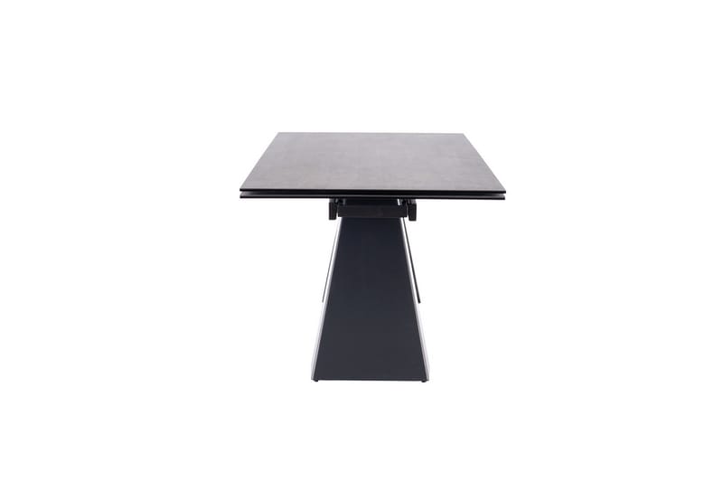 Riez Forlengningsbart Spisebord 160 cm Betonglook - Glass/Betonggrå/Mattsvart - Møbler - Bord - Spisebord & kjøkkenbord