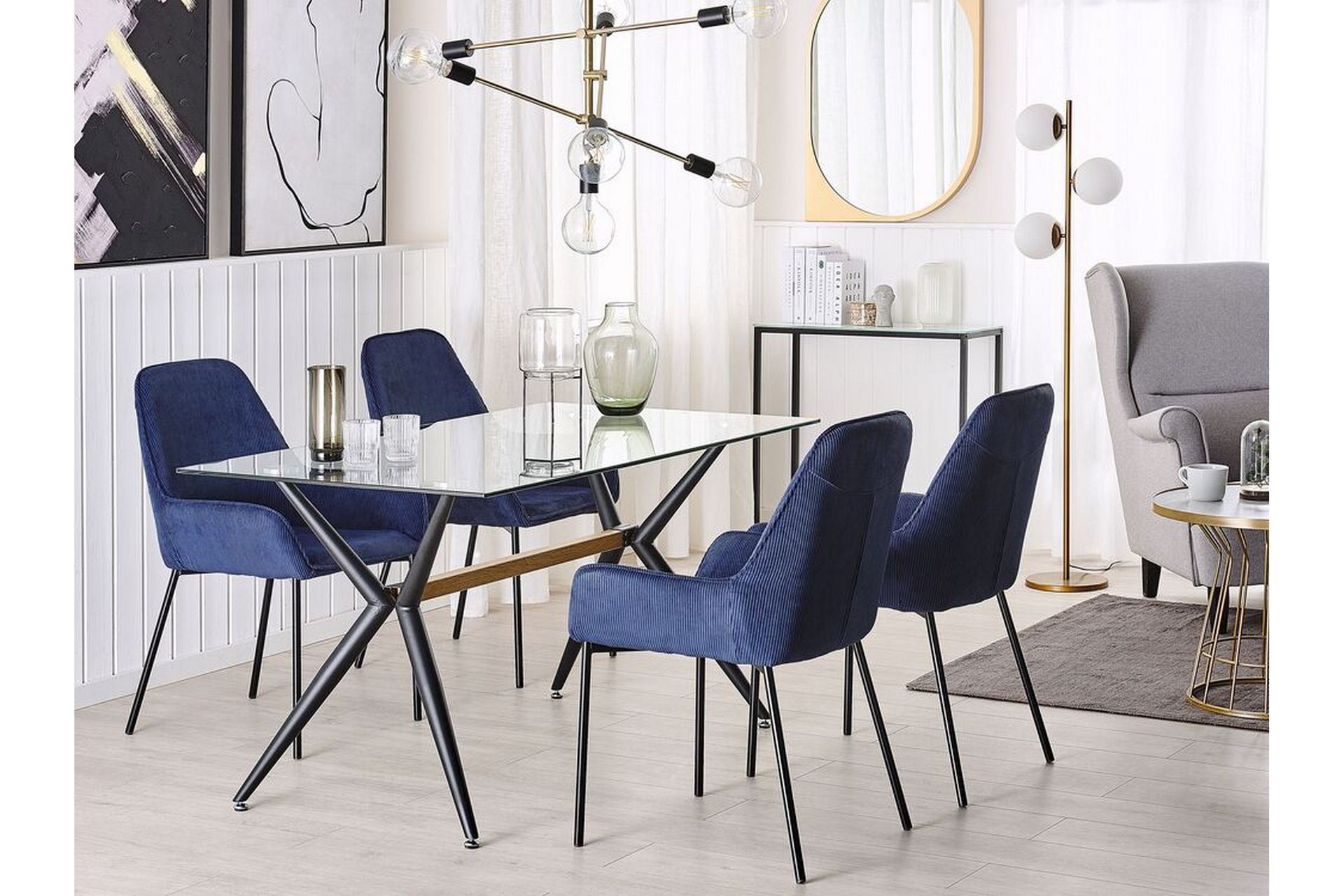 Rifaina Spisebord 140 cm - Glass/Svart - Møbler - Bord - Spisebord & kjøkkenbord