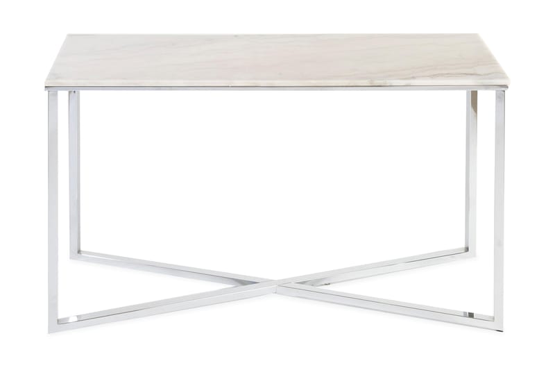 Rivabella Avlastningsbord 120 cm - Lys Marmor/Krom - Spisebord & kjøkkenbord