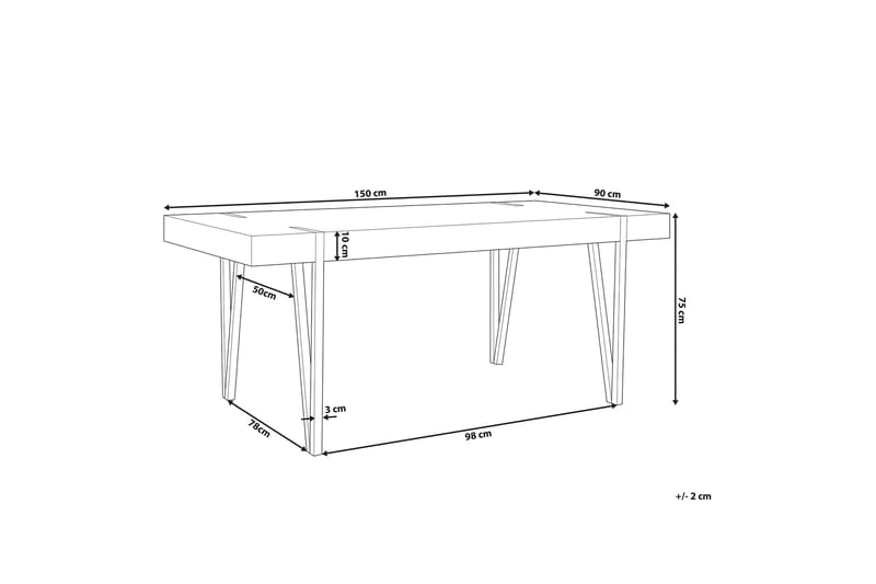 Roundtop Spisebord 150 cm - Grå/Svart - Spisebord & kjøkkenbord