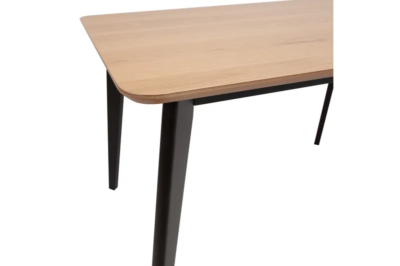 Roxby Rektangulært Spisebord 120x80 cm i Tre med Metallben - Svart|Brun - Møbler - Bord - Spisebord & kjøkkenbord