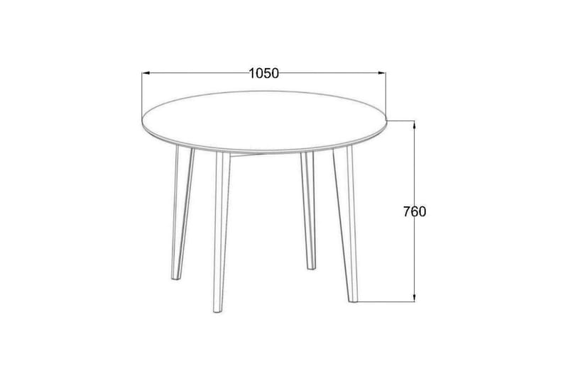 Roxby Rundt Spisebord 105 cm med Tre- og Eikeutseende - Natur - Møbler - Bord - Spisebord & kjøkkenbord