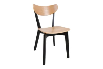 Roxby Rundt Spisebord 105 cm med Tre- og Ekeutseende - Svart|Brun - Møbler - Bord - Spisebord & kjøkkenbord